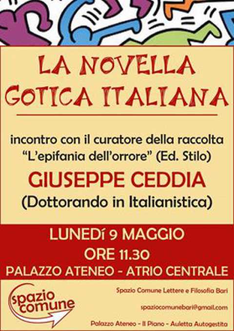 Bari, Giuseppe Ceddia presenta ''L'epifania dell'orrore'' all'Ateneo